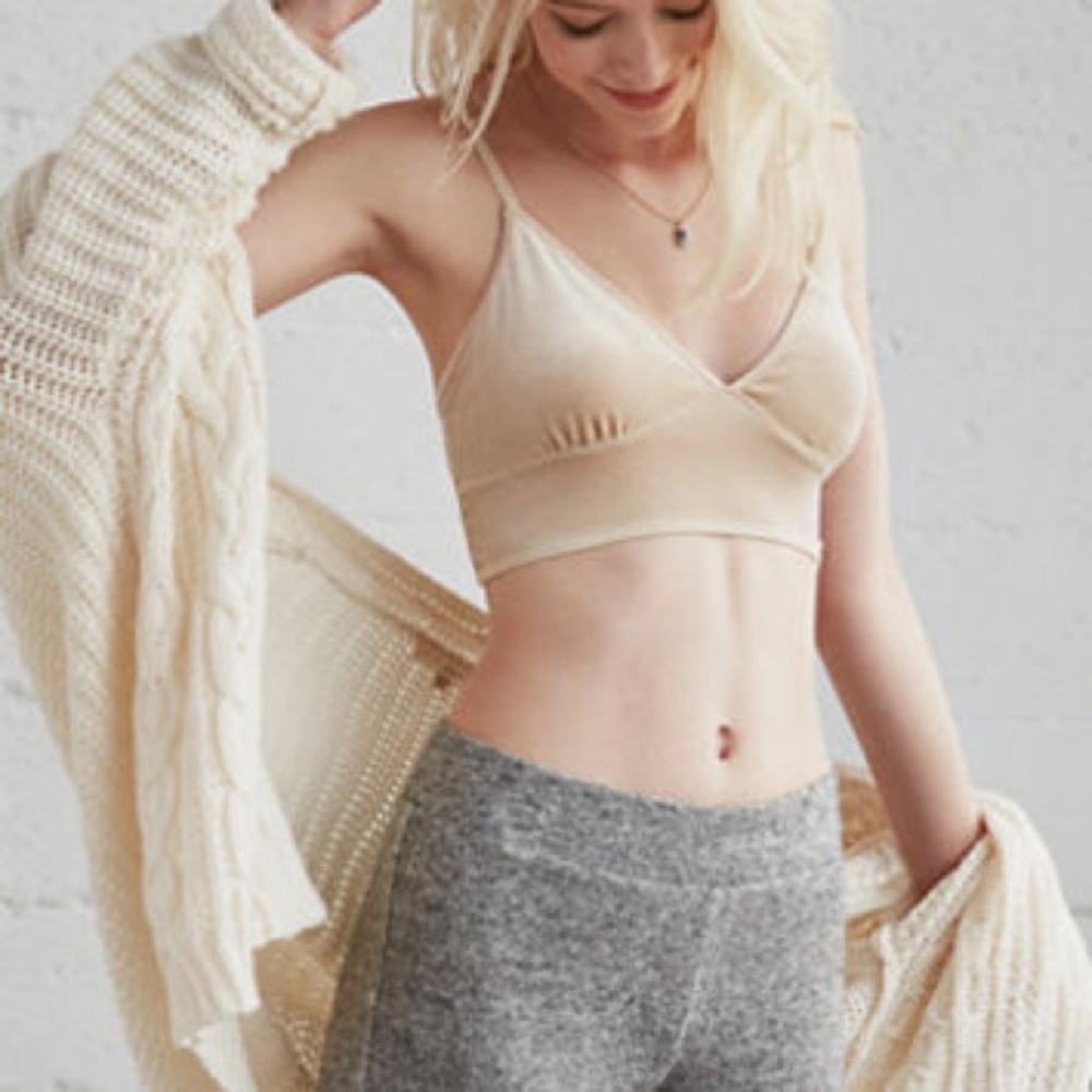 Velvet bralette top.